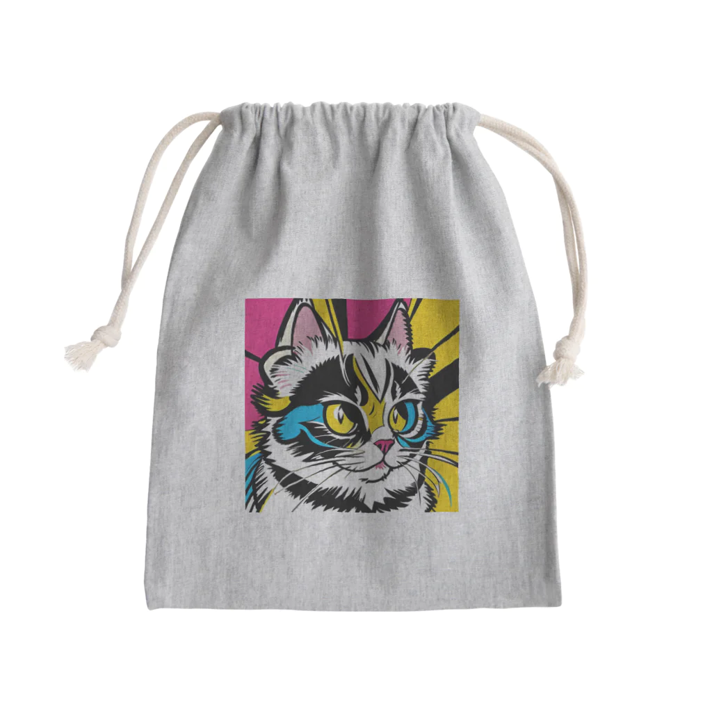 basscroのカッコいい猫 Mini Drawstring Bag