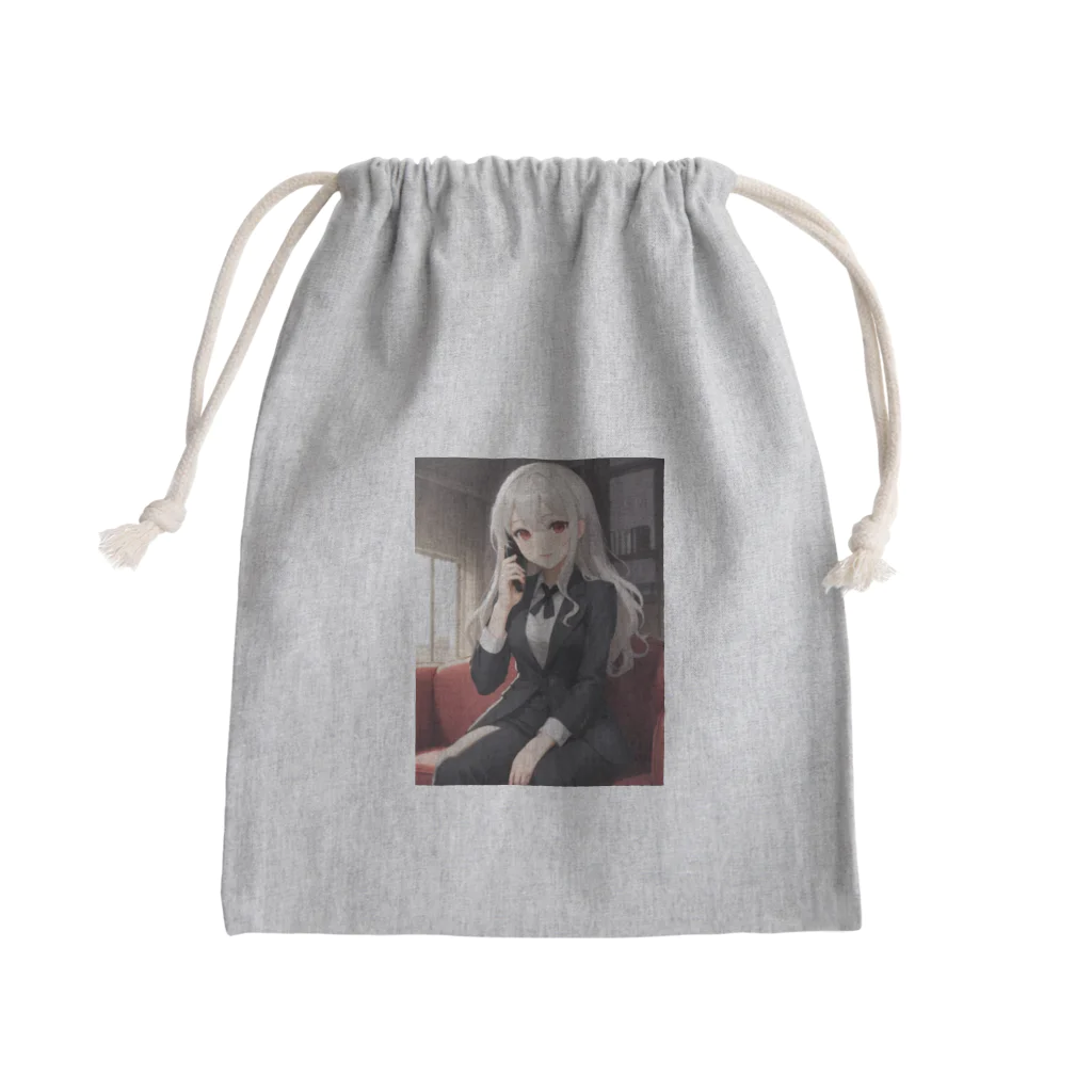 しえるもにあの電話中のオフィスレディ Mini Drawstring Bag