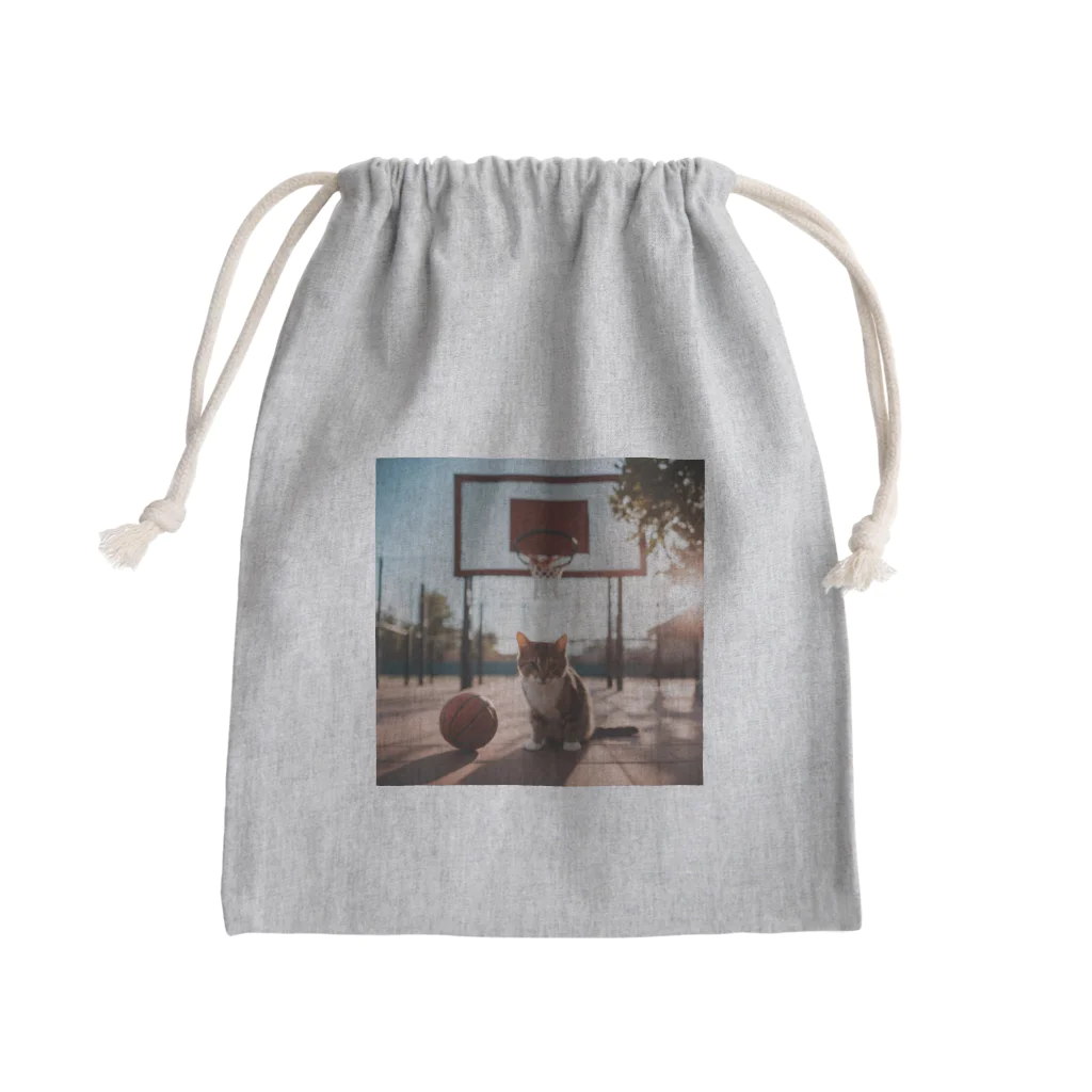 にゃんまる堂のバスケ猫 Mini Drawstring Bag