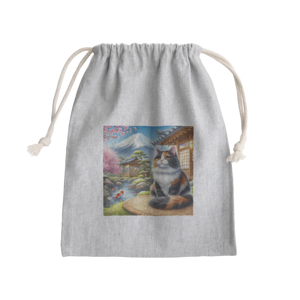 taiseibowのネコ＆富士山 Mini Drawstring Bag