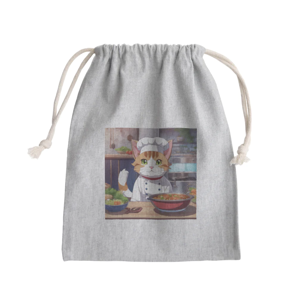 ネコのお部屋のパティシエデビューのネコ Mini Drawstring Bag