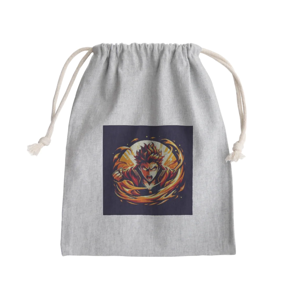 炎のアニメグッズショップの熱血アニメキャラクター オリジナルイラストグッズ Mini Drawstring Bag