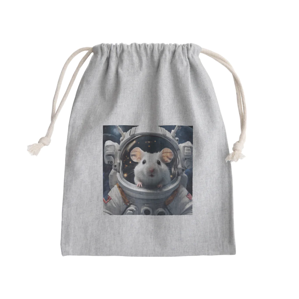 しろはむの宇宙旅行する白いハムスター Mini Drawstring Bag