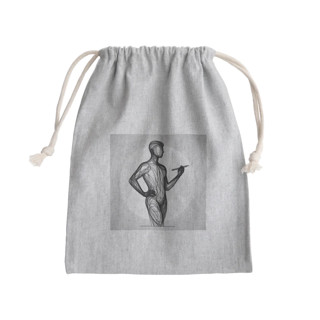 Schiele_sarieriの線画の人 Mini Drawstring Bag