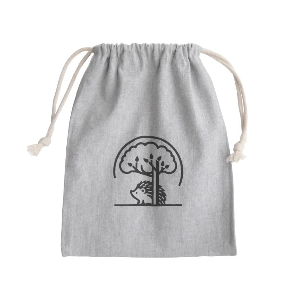 はりまみれのハリネズミと木 Mini Drawstring Bag