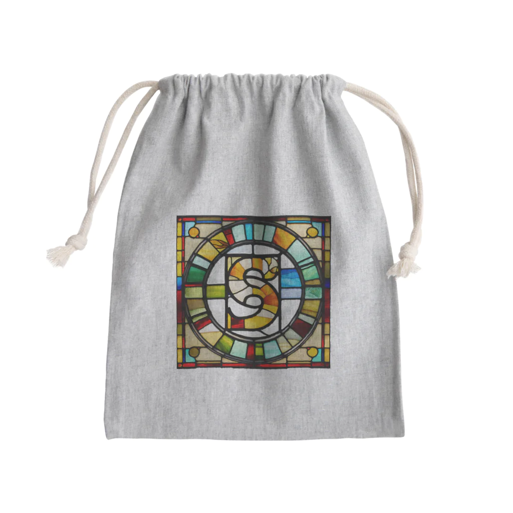 alphabet stained glassのstained glass S Mini Drawstring Bag