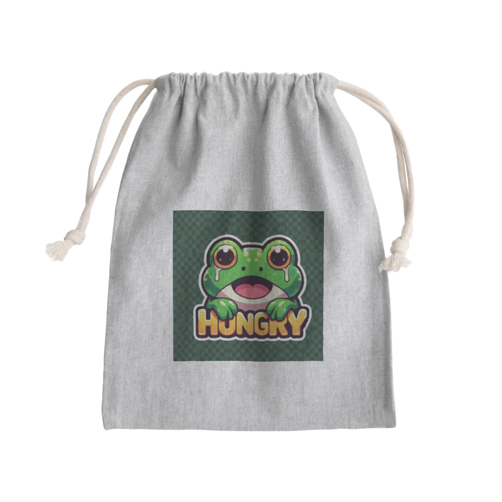 カエルグッズのHUNGRYカエル Mini Drawstring Bag