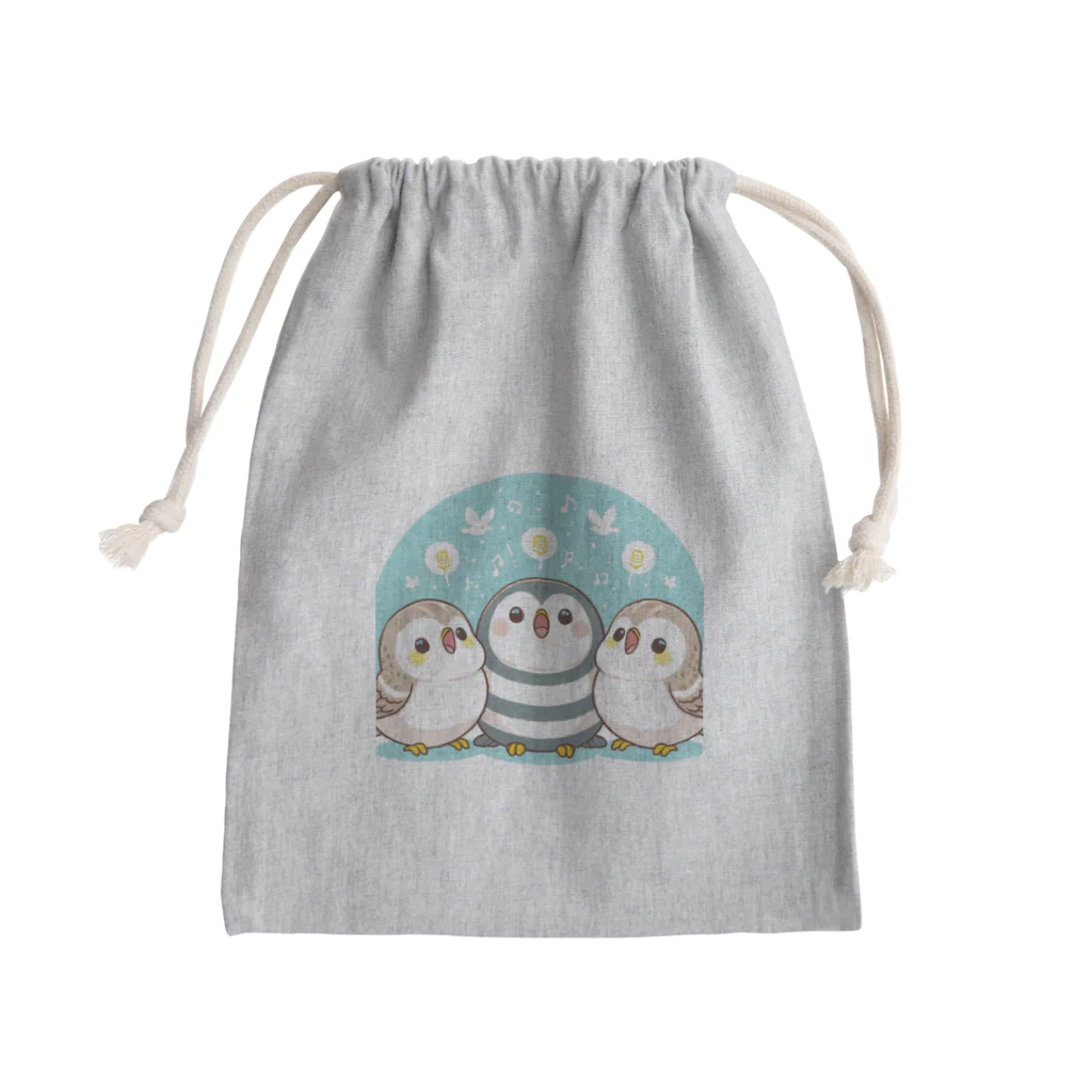 音楽ルー106のシマエナガ Mini Drawstring Bag