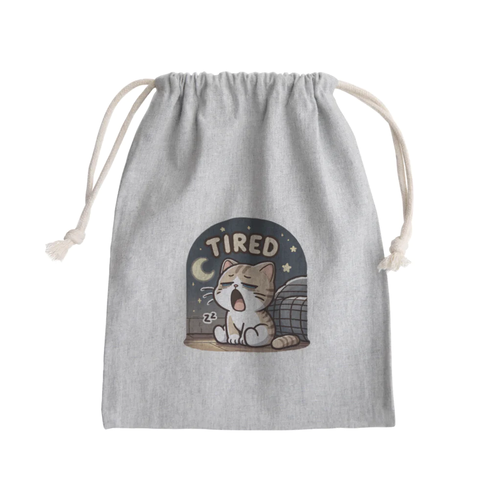 mimikkyu322のTired cat7 Mini Drawstring Bag