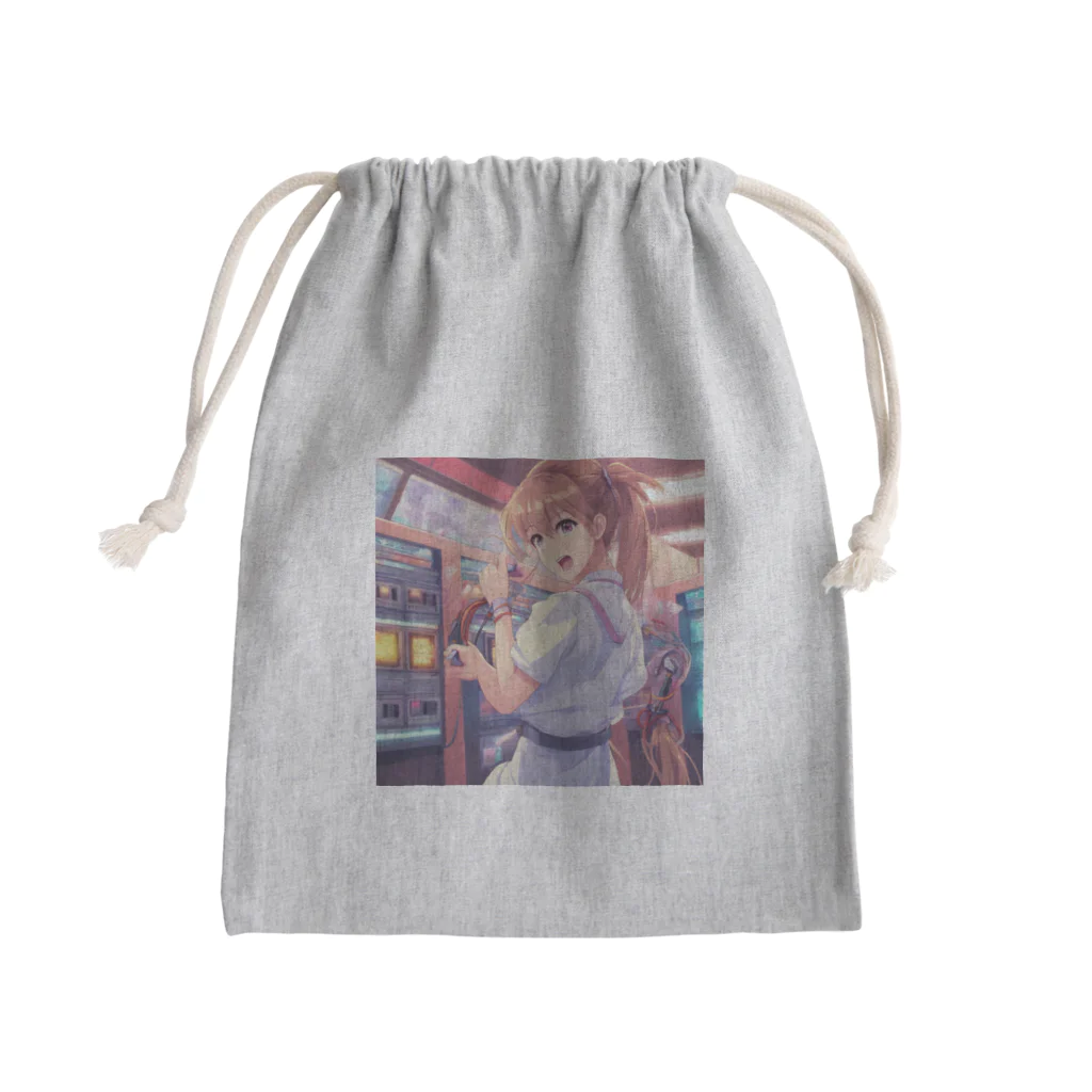 アニメ好きの野生味溢れる店J JK専門店の電気系ポーニーテールJK　 Mini Drawstring Bag