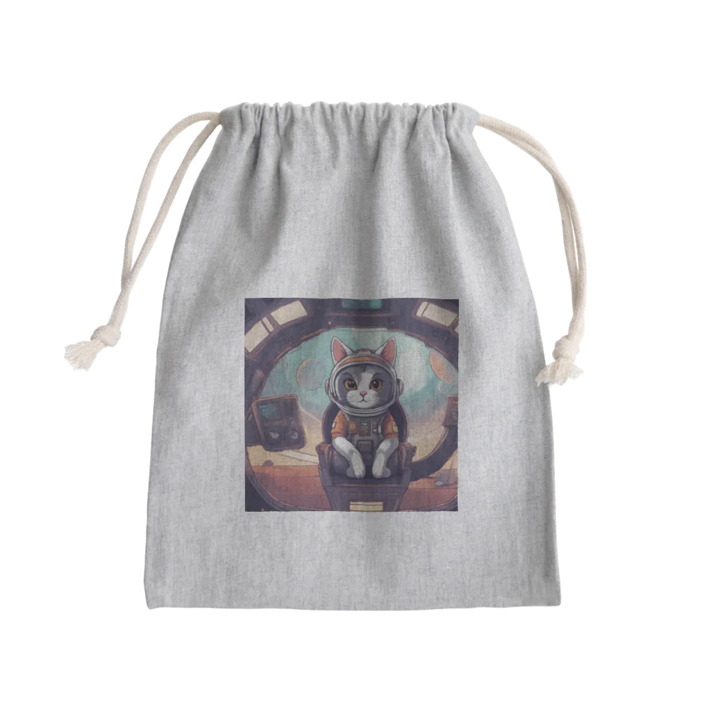 宇宙屋さんの宇宙服ネコ Mini Drawstring Bag
