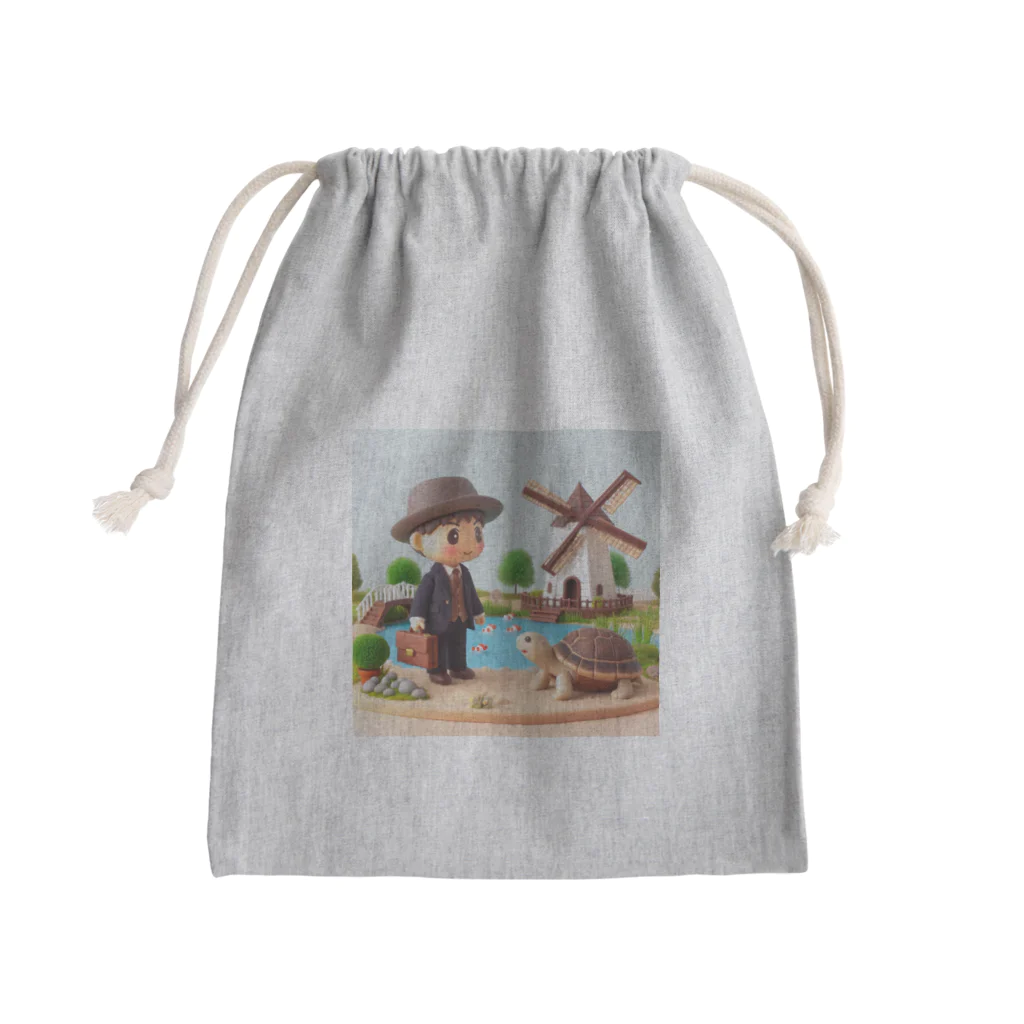 kumama07のリクガメ君と僕 Mini Drawstring Bag