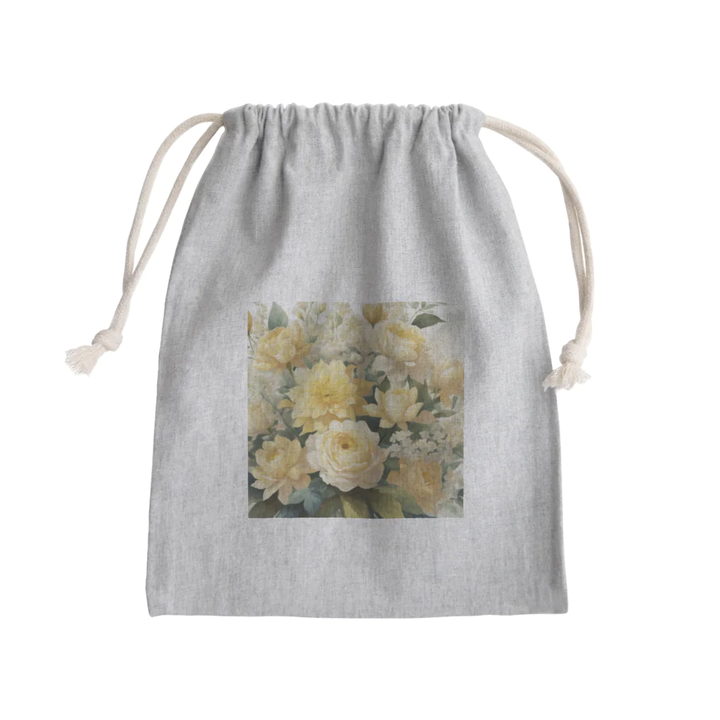 okierazaのペールイエローテーマの花束 Mini Drawstring Bag