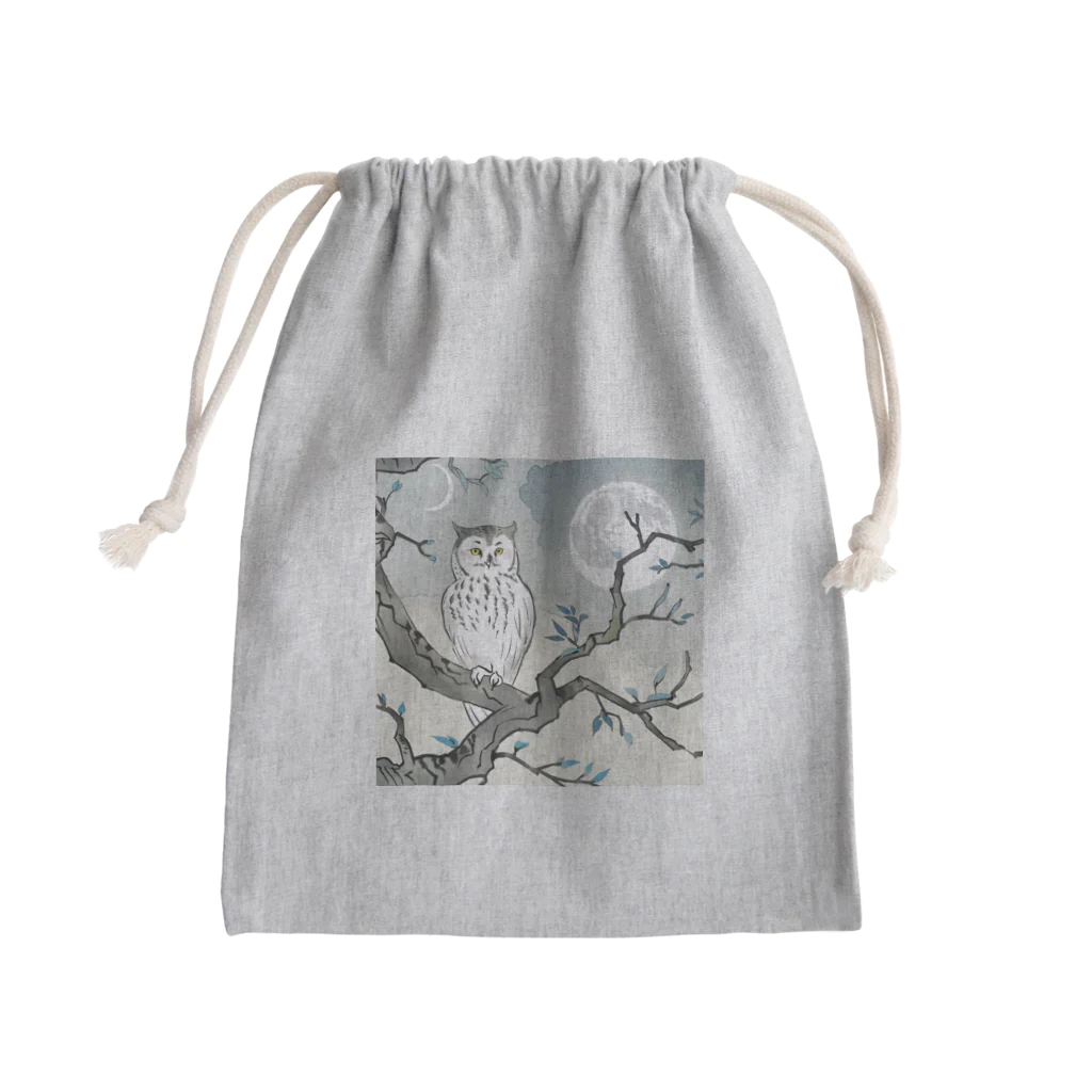 bigbamboofamilyの月明かりと梟 Mini Drawstring Bag