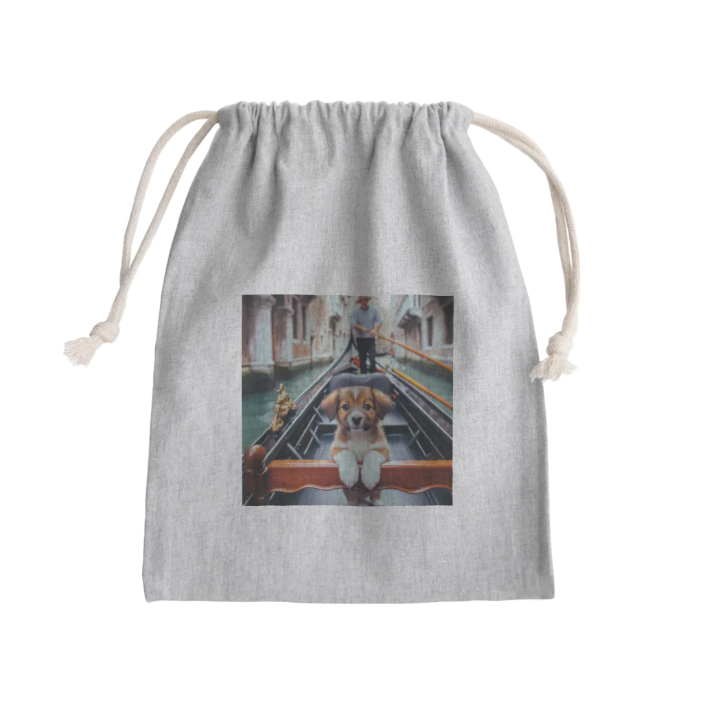 パパネコのゴンドラワンチャン Mini Drawstring Bag