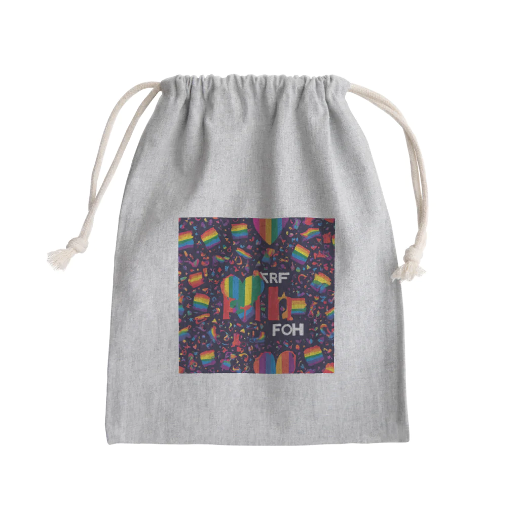 Happy　Rainbow　Flagのレインボーフラッグ Mini Drawstring Bag