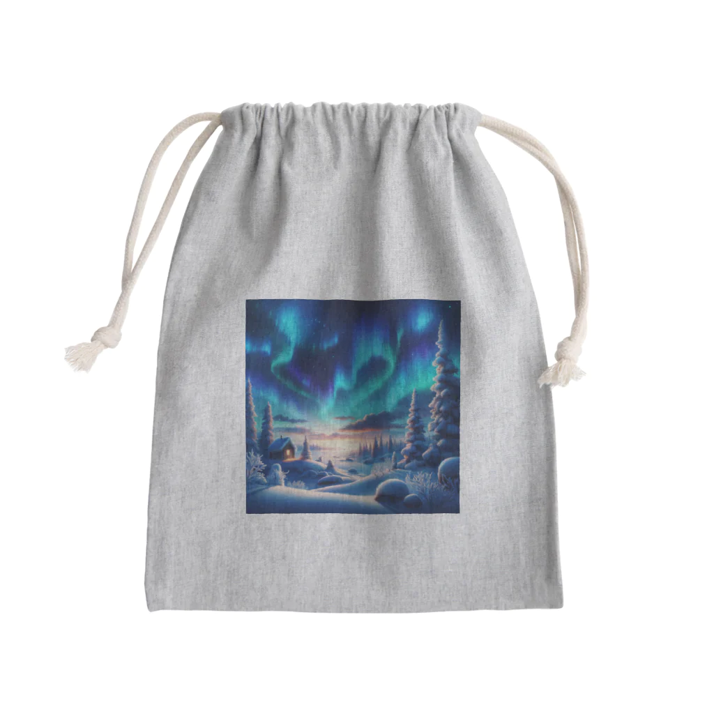 すずらん24のオーロラのある風景 Mini Drawstring Bag