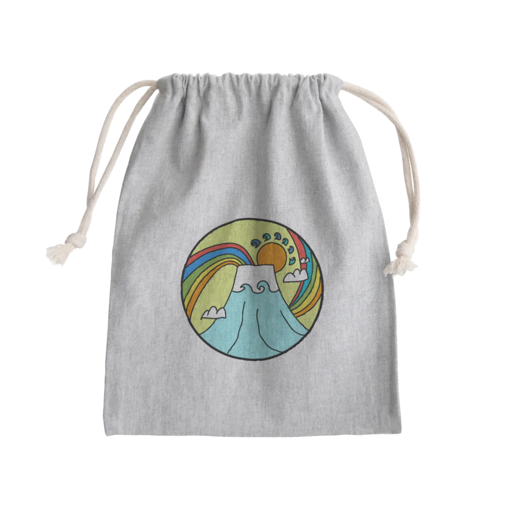 aloha_world_in_circleのjapan mount Fuji rainbow Mini Drawstring Bag