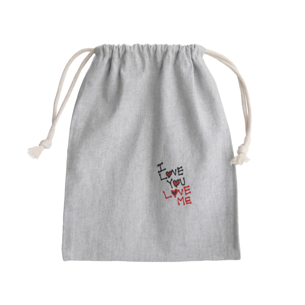 よんよんショップのI LOVE YOU LOVE ME Mini Drawstring Bag