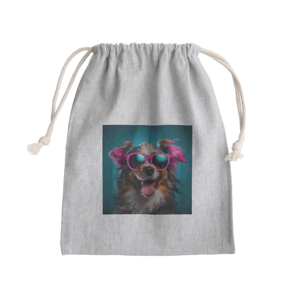 AQUAMETAVERSEのサングラスをかけた、かわいい犬 Marsa 106 Mini Drawstring Bag