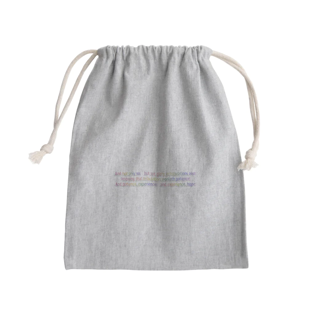 7no70の艱難は忍耐を生み、忍耐は品性、品性は希望を生む１ Mini Drawstring Bag