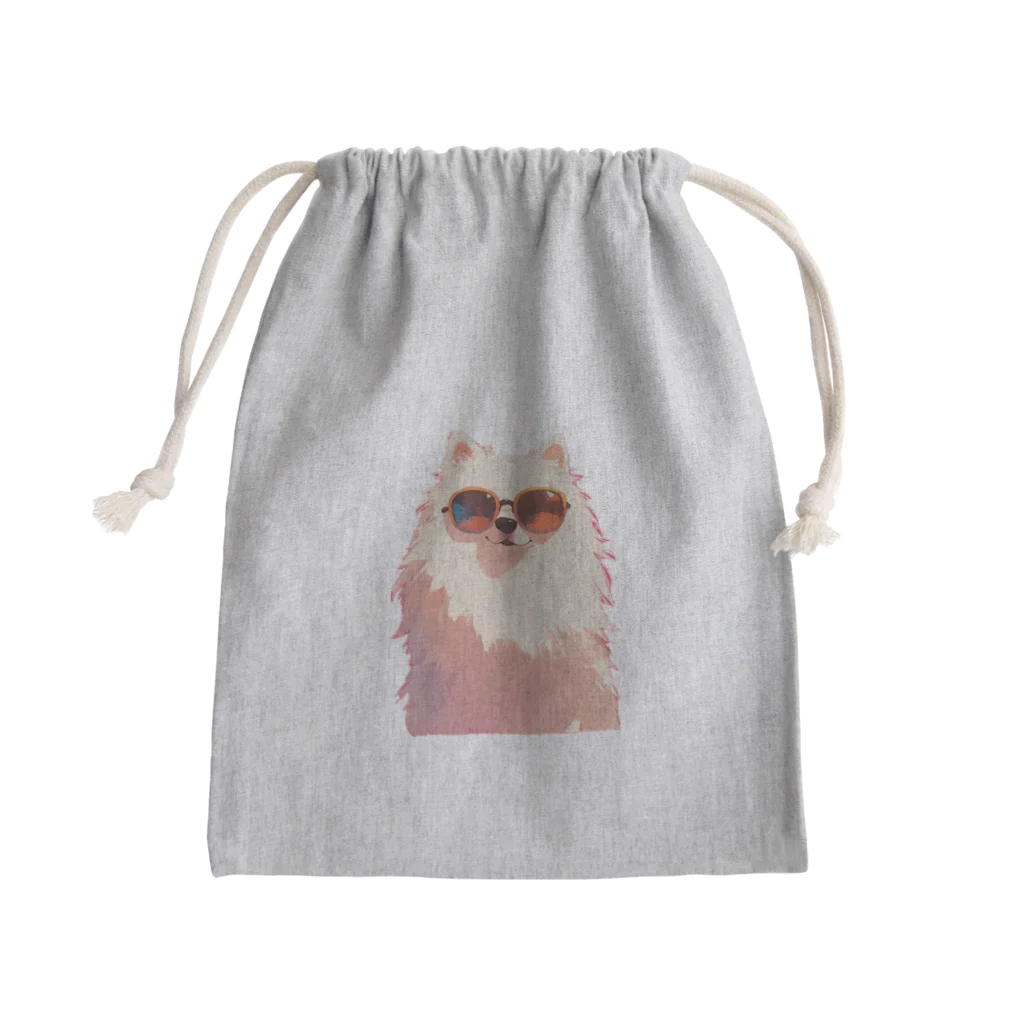 AQUAMETAVERSEのサングラスをかけた、かわいい犬 Marsa 106 Mini Drawstring Bag