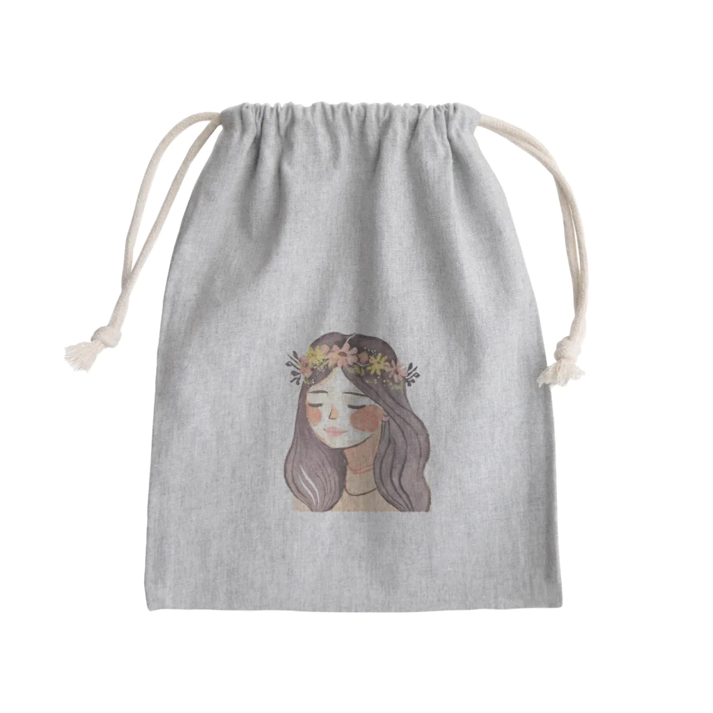 moanaの水彩画　花冠の女性 Mini Drawstring Bag