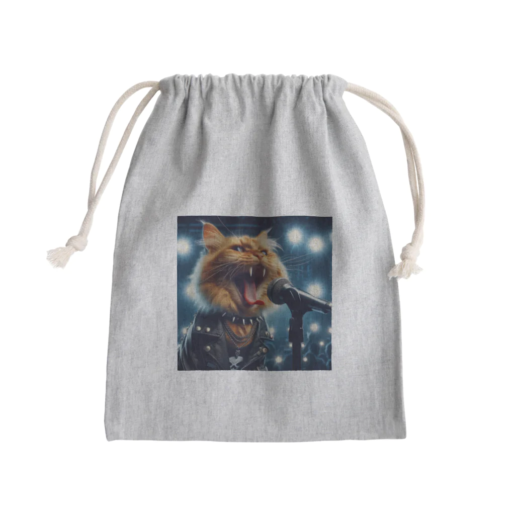 adarahのヘビメタシャウト猫 Mini Drawstring Bag