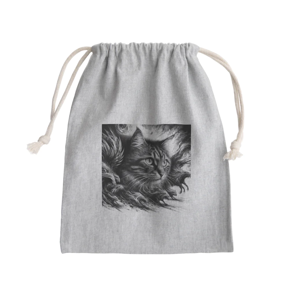 pimo244の躍動感ある、、ネコ Mini Drawstring Bag