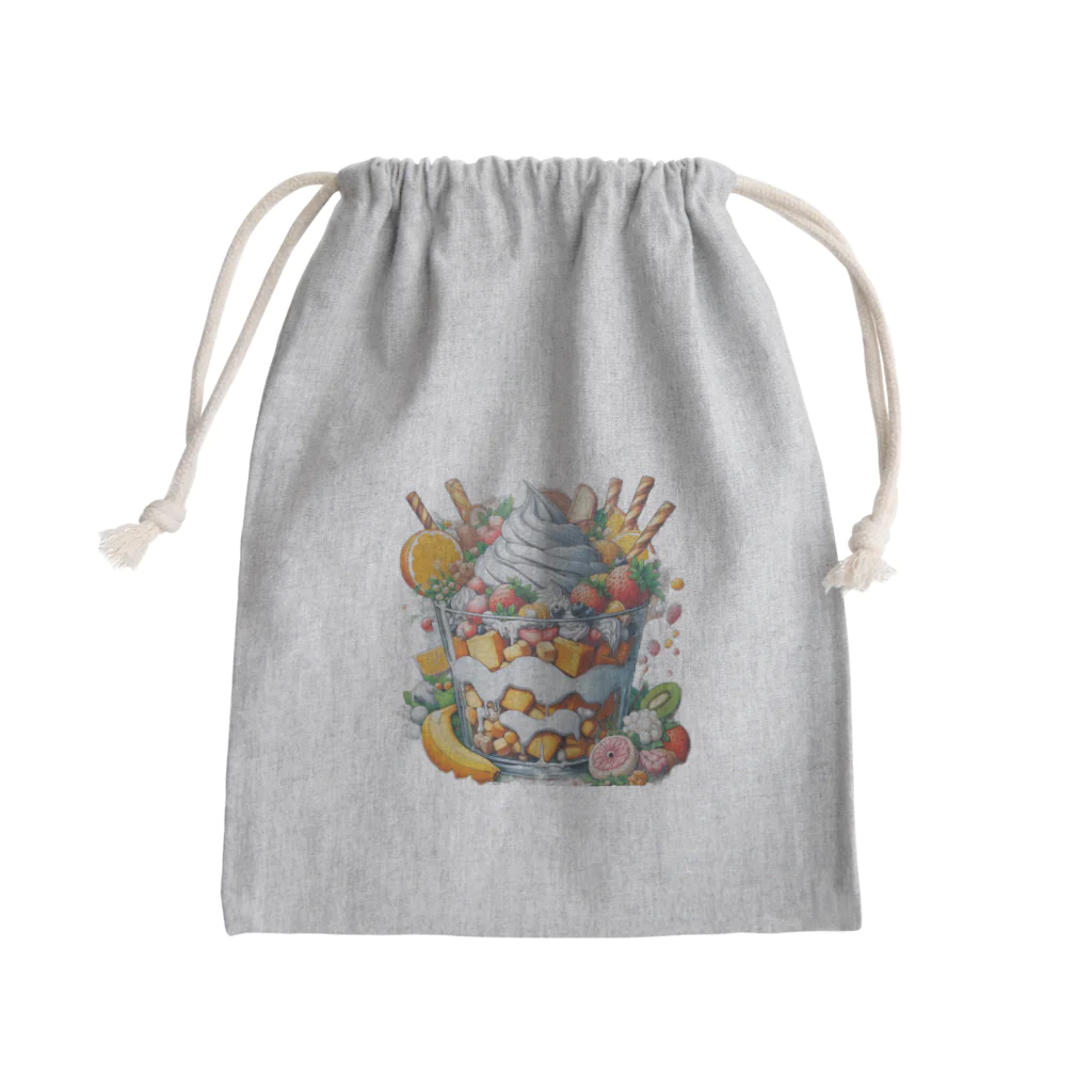 こんばにやのデカパフェ Mini Drawstring Bag