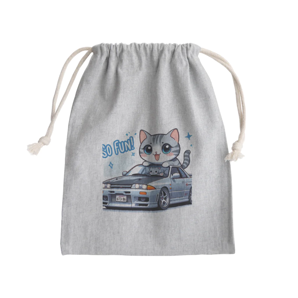 takkun0328のGT-Rと猫の夢のコラボ！ Mini Drawstring Bag