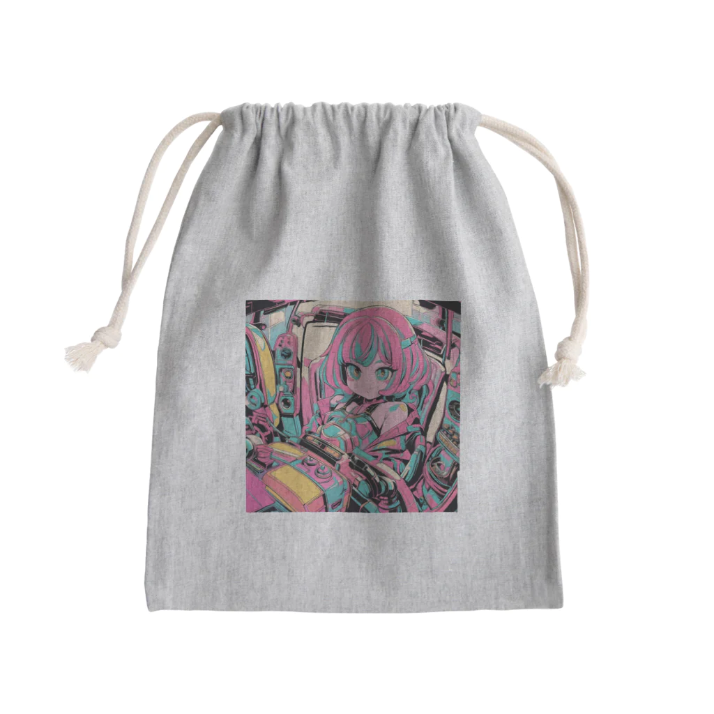 カピパーラ🐻のコックピット♪操縦席ガール♪ Mini Drawstring Bag