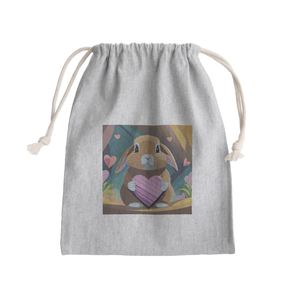 うさぎやのハートを持ったうさぎ Mini Drawstring Bag