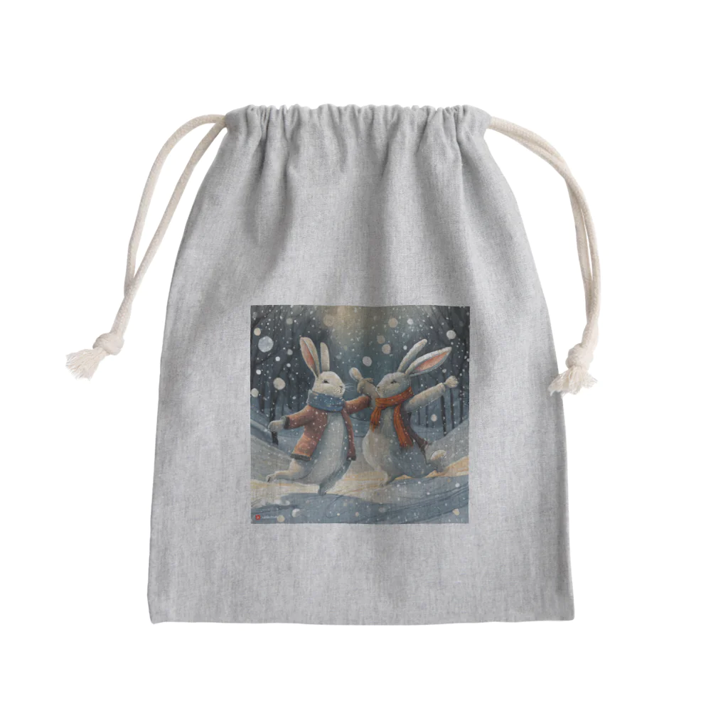 ALICE_nonの踊っているウサギたち Mini Drawstring Bag