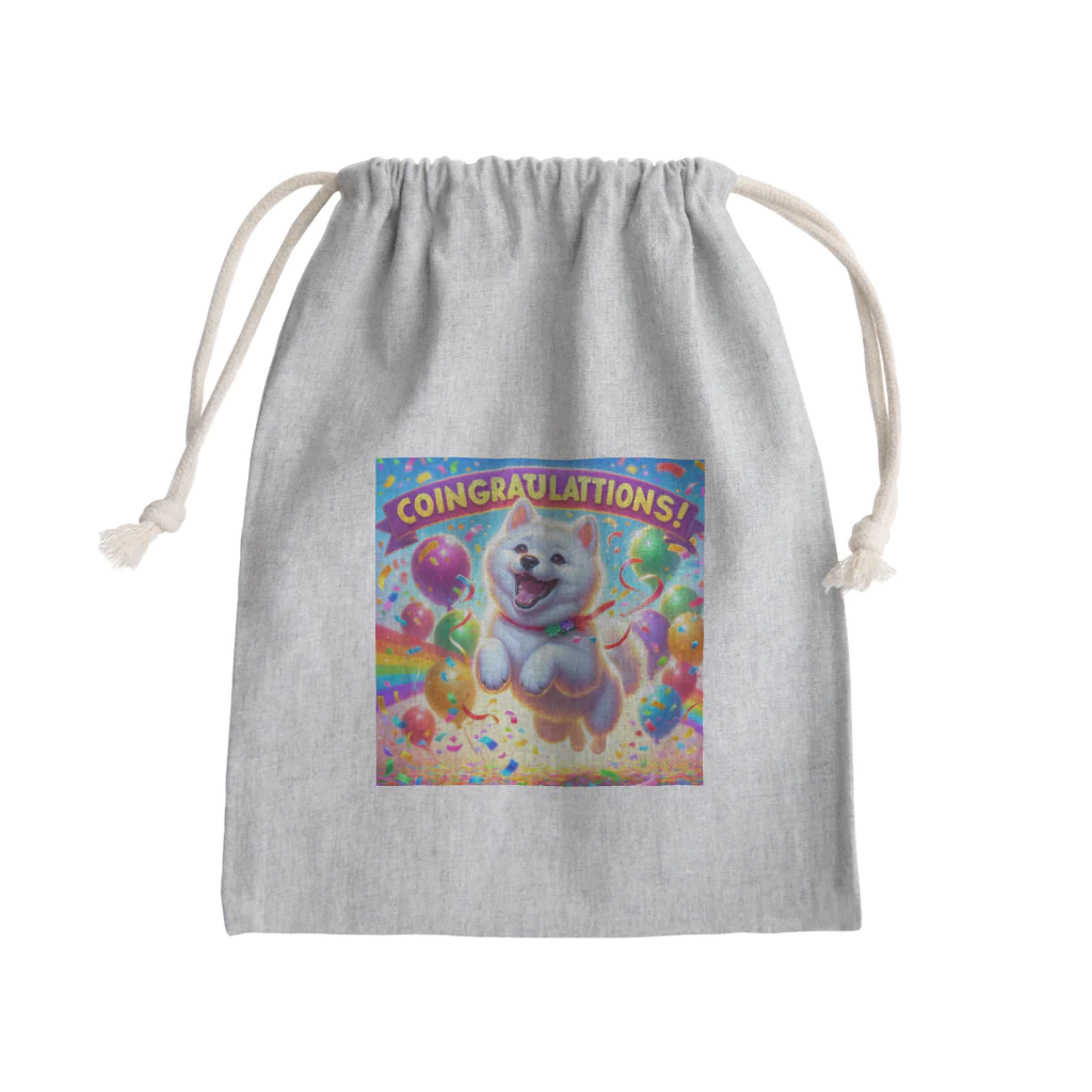 市来の喜ぶ柴犬 Mini Drawstring Bag