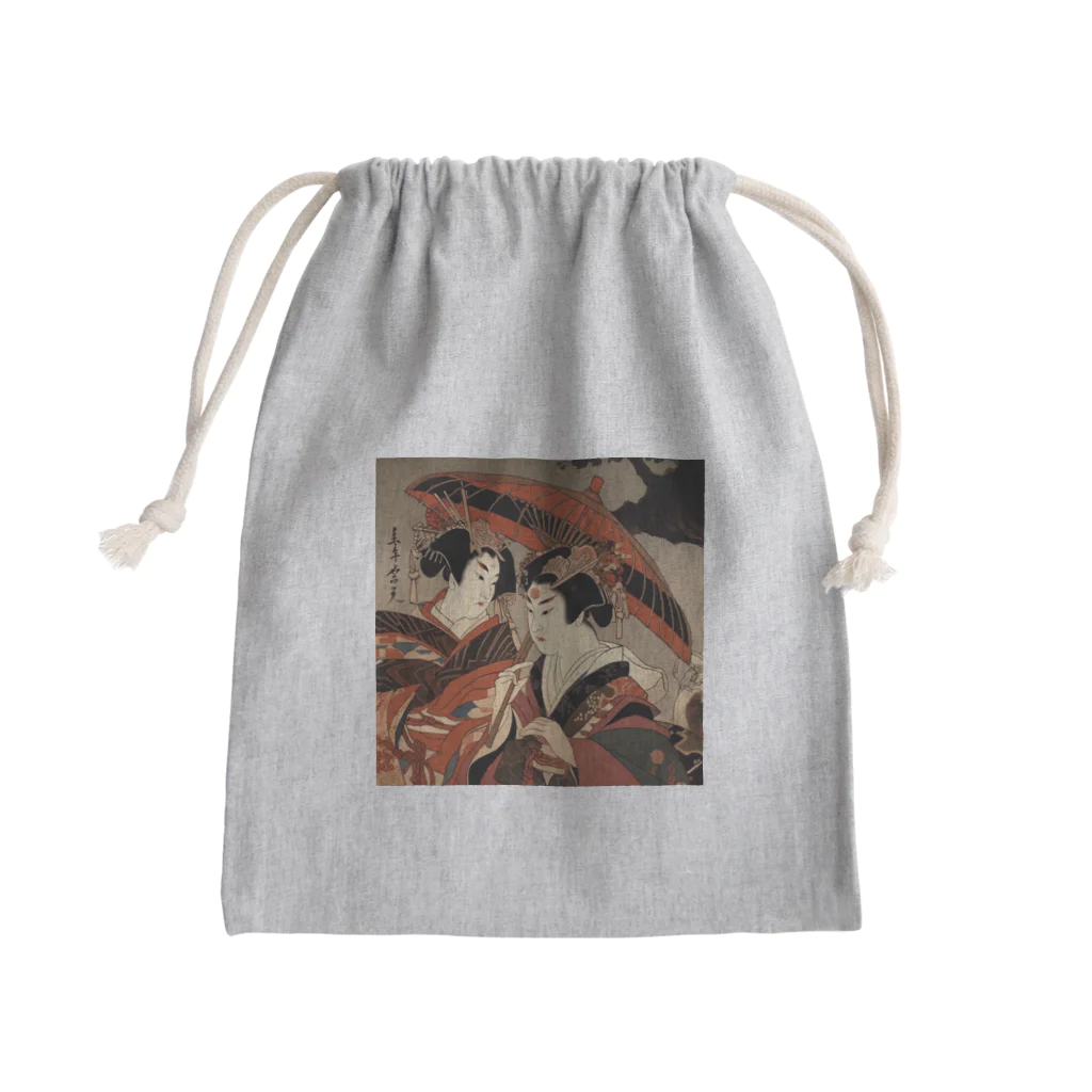 AQUAMETAVERSEの傘をさす花魁　kouchan 1616 Mini Drawstring Bag