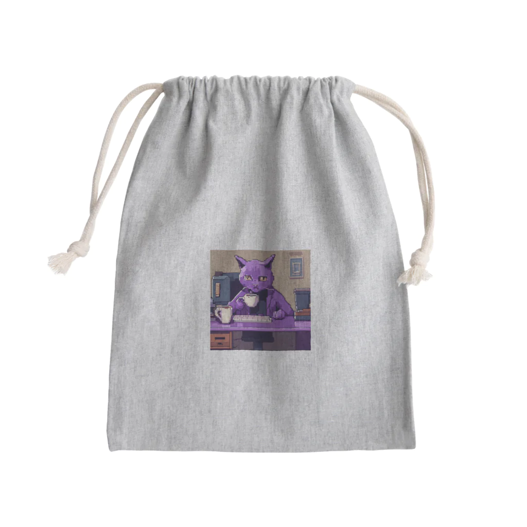 ねこっぷ屋|の一息ねこっぷ。 Mini Drawstring Bag