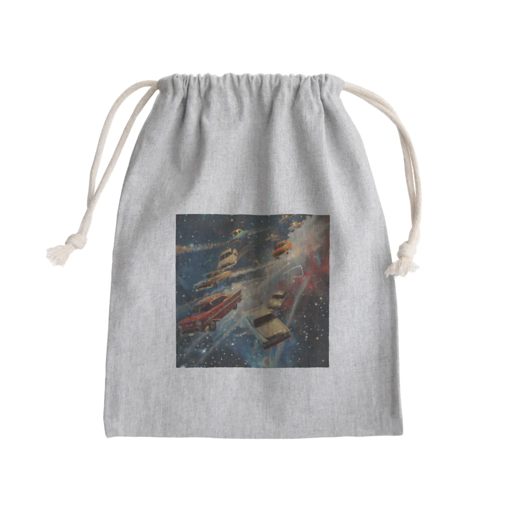 MistyStarkの宇宙を飛び交う車たち Mini Drawstring Bag