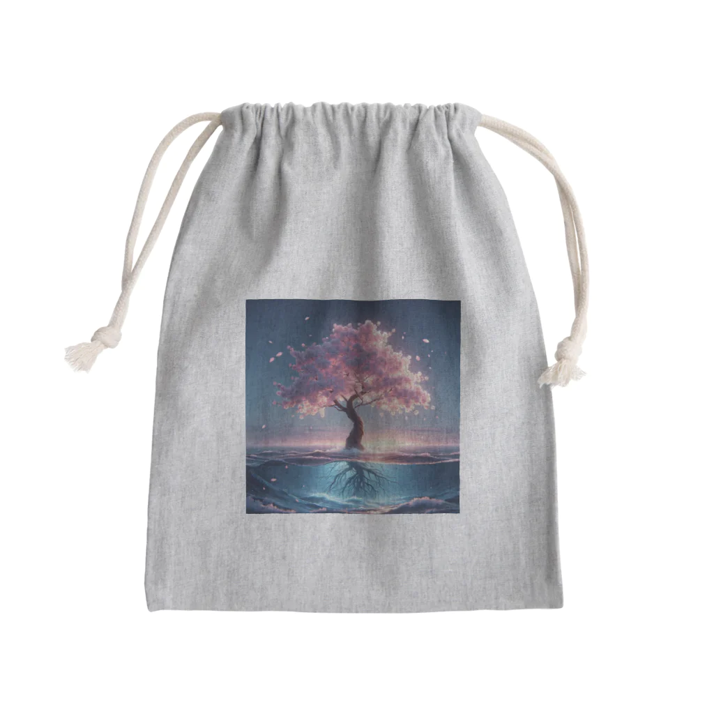 Irregular is beautifulのSea of Blossoms: The Ocean's Sakura Mini Drawstring Bag