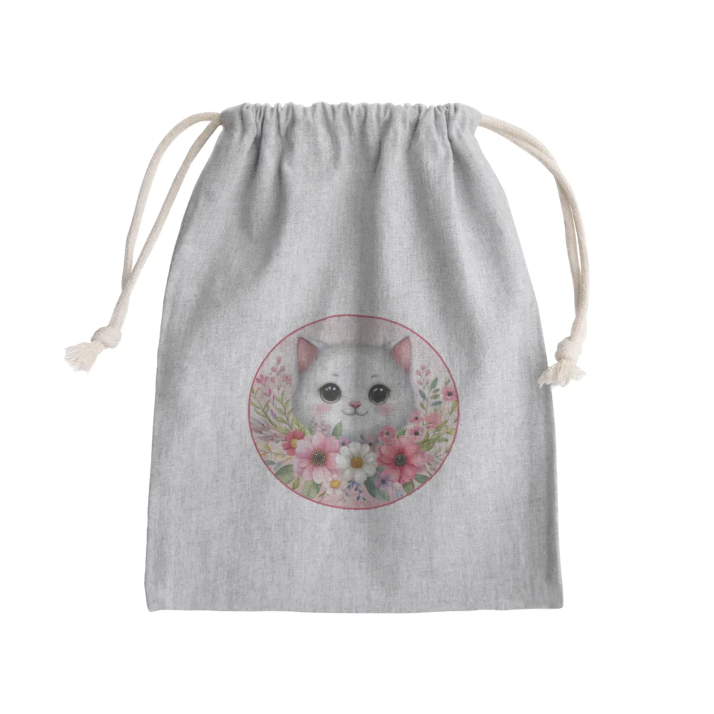 lblの白猫【春】 Mini Drawstring Bag
