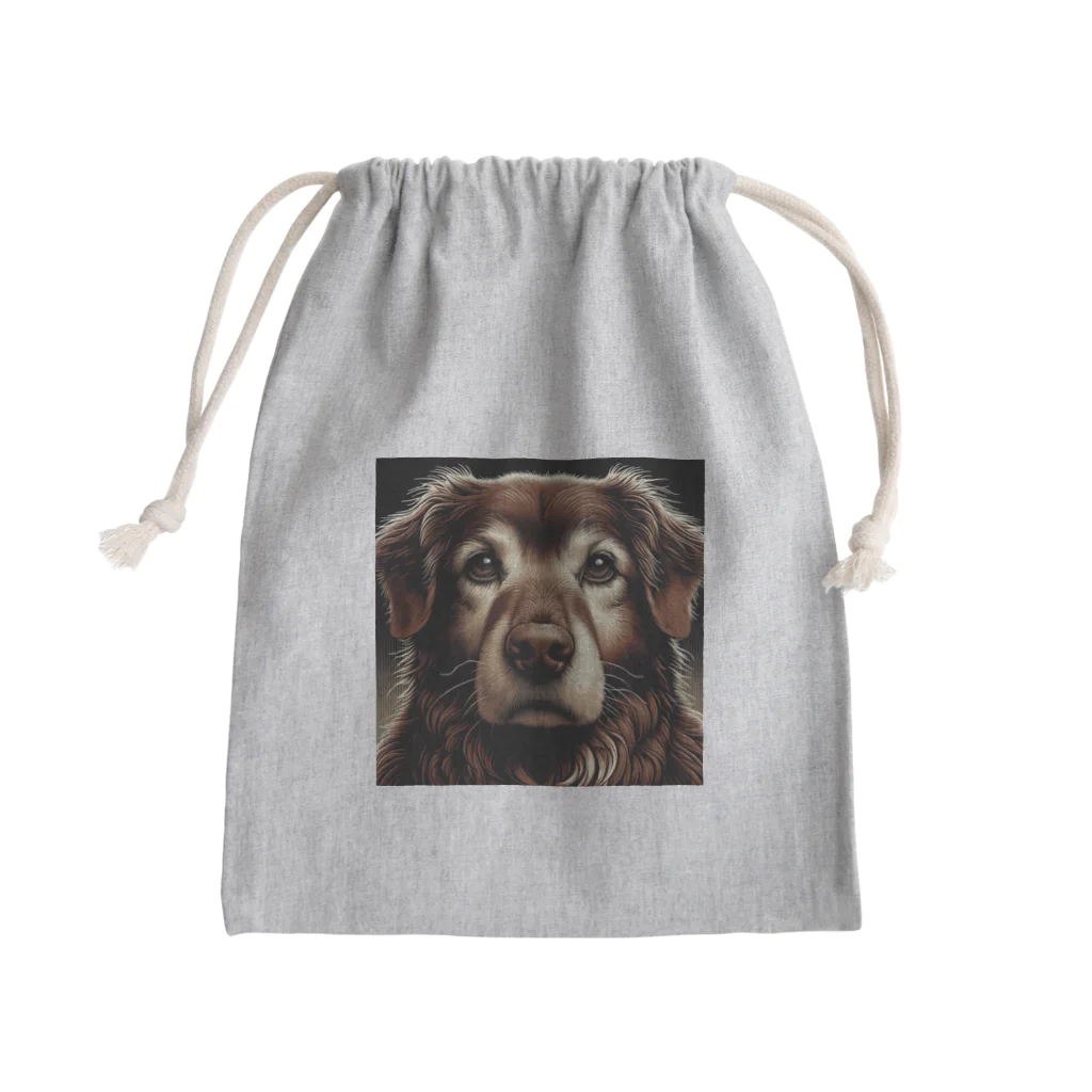 Ama'sの気難しやの犬さん Mini Drawstring Bag