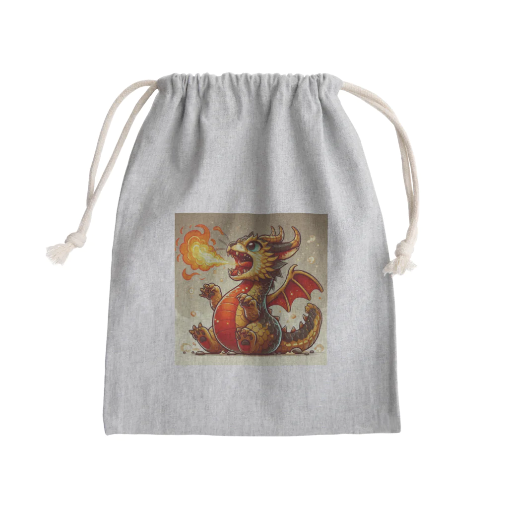 nekodoragonの火噴き猫ドラゴン Mini Drawstring Bag