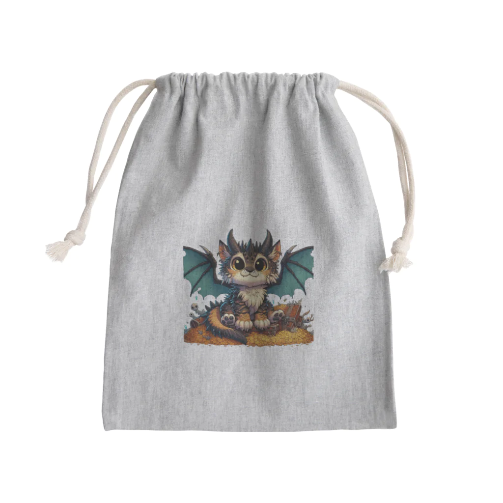 nekodoragonの猫ドラゴン　背景透過ver Mini Drawstring Bag