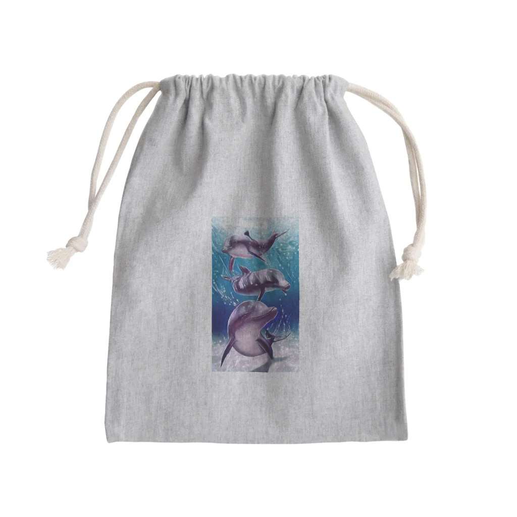 SWQAの仲間と楽しむイルカ達 Mini Drawstring Bag