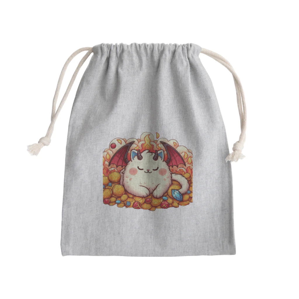 nekodoragonのおやすみ！猫ドラゴン　背景透過ver Mini Drawstring Bag