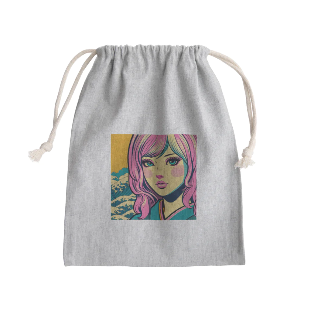 Sunlit Horizonの令和・浮世絵ギャル Mini Drawstring Bag