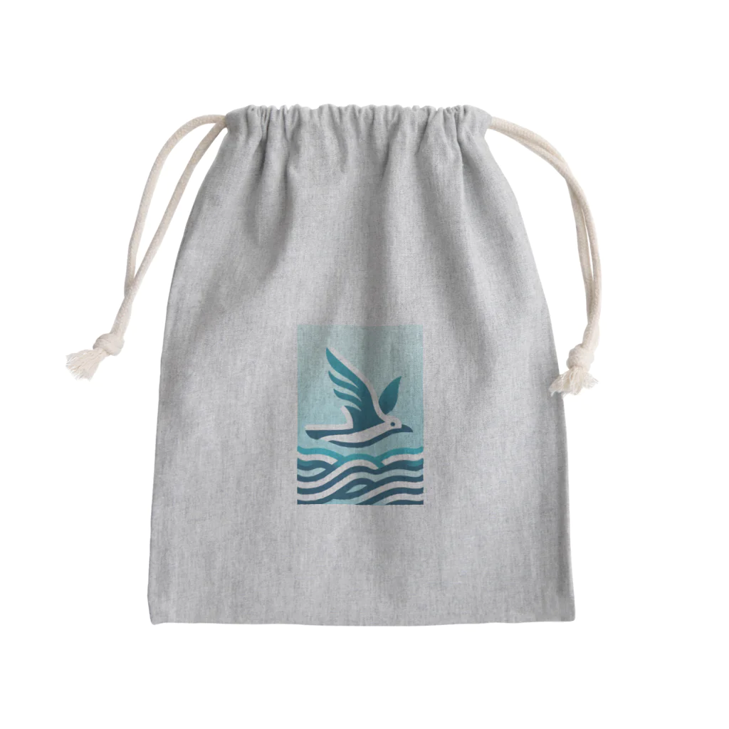 ねこにんじゃショップの海とカモメ Mini Drawstring Bag