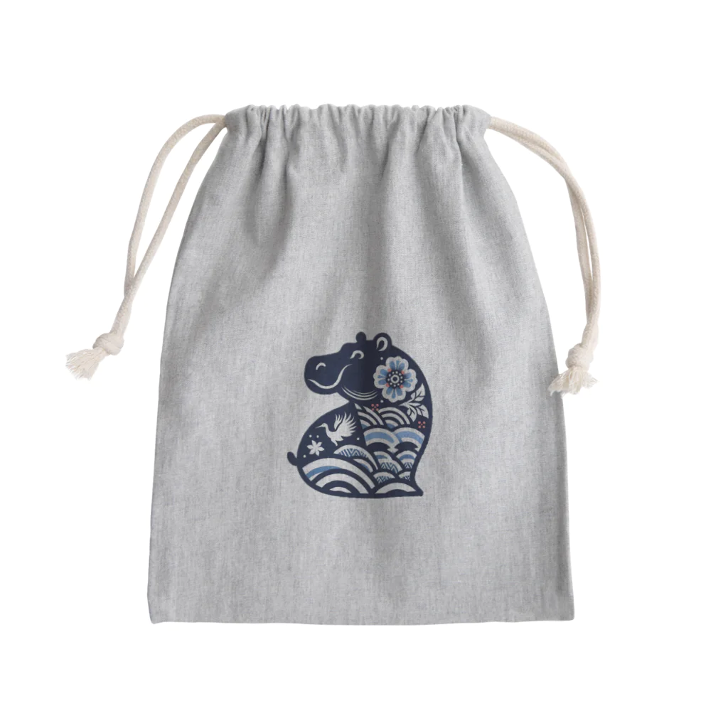 MYoshiの和柄　カバ④ Mini Drawstring Bag