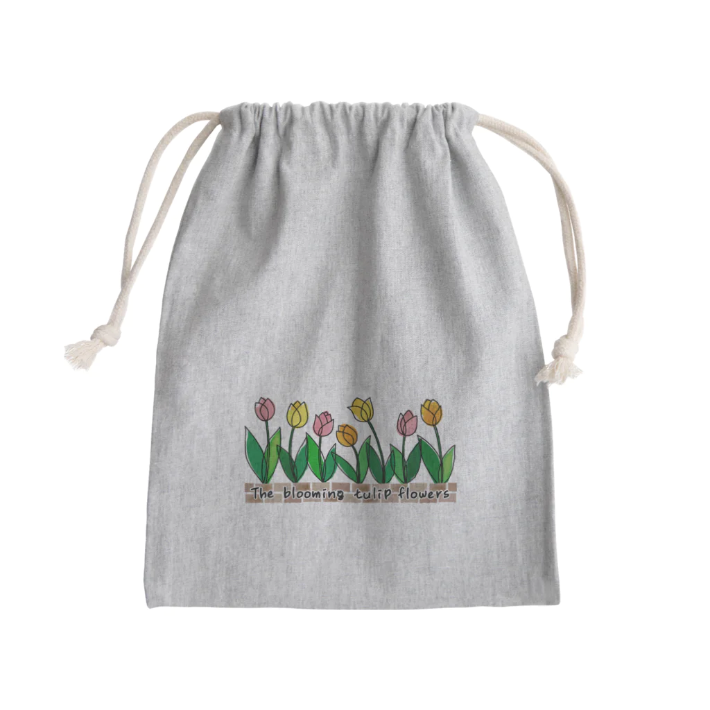 sari'sのThe blooming tulip flowers Mini Drawstring Bag