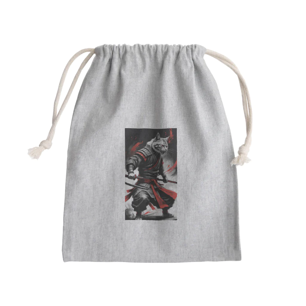 カジャ　かつみ　katsumi kajaのサムライ猫パート1[SAMURAI　CAT] Mini Drawstring Bag